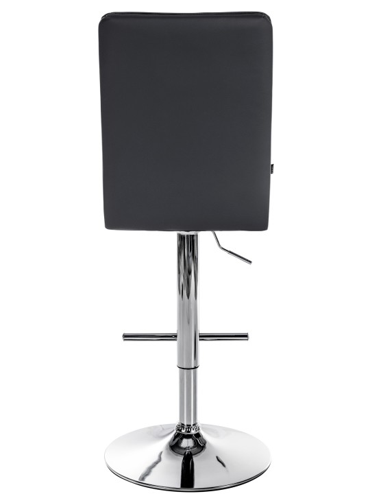 Taburete de bar Peking V2 polipiel cromado, negro