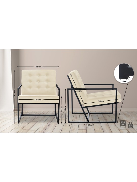 Tumbona Avon terciopelo, crema