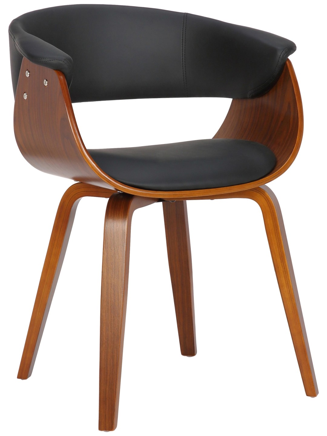 Silla Bruce símil piel nogal, negro