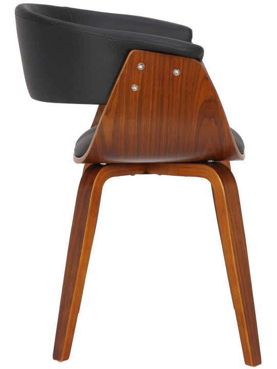 Silla Bruce símil piel nogal, negro