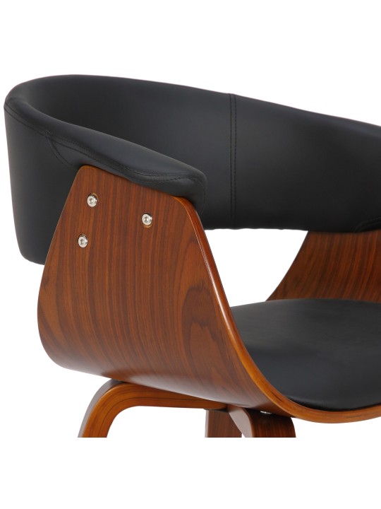 Silla Bruce símil piel nogal, negro