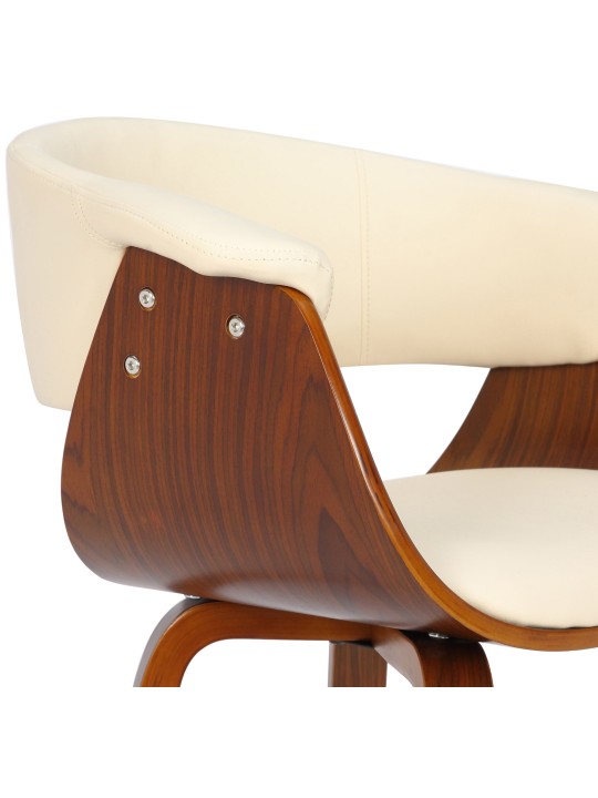 Silla Bruce símil piel nogal, crema