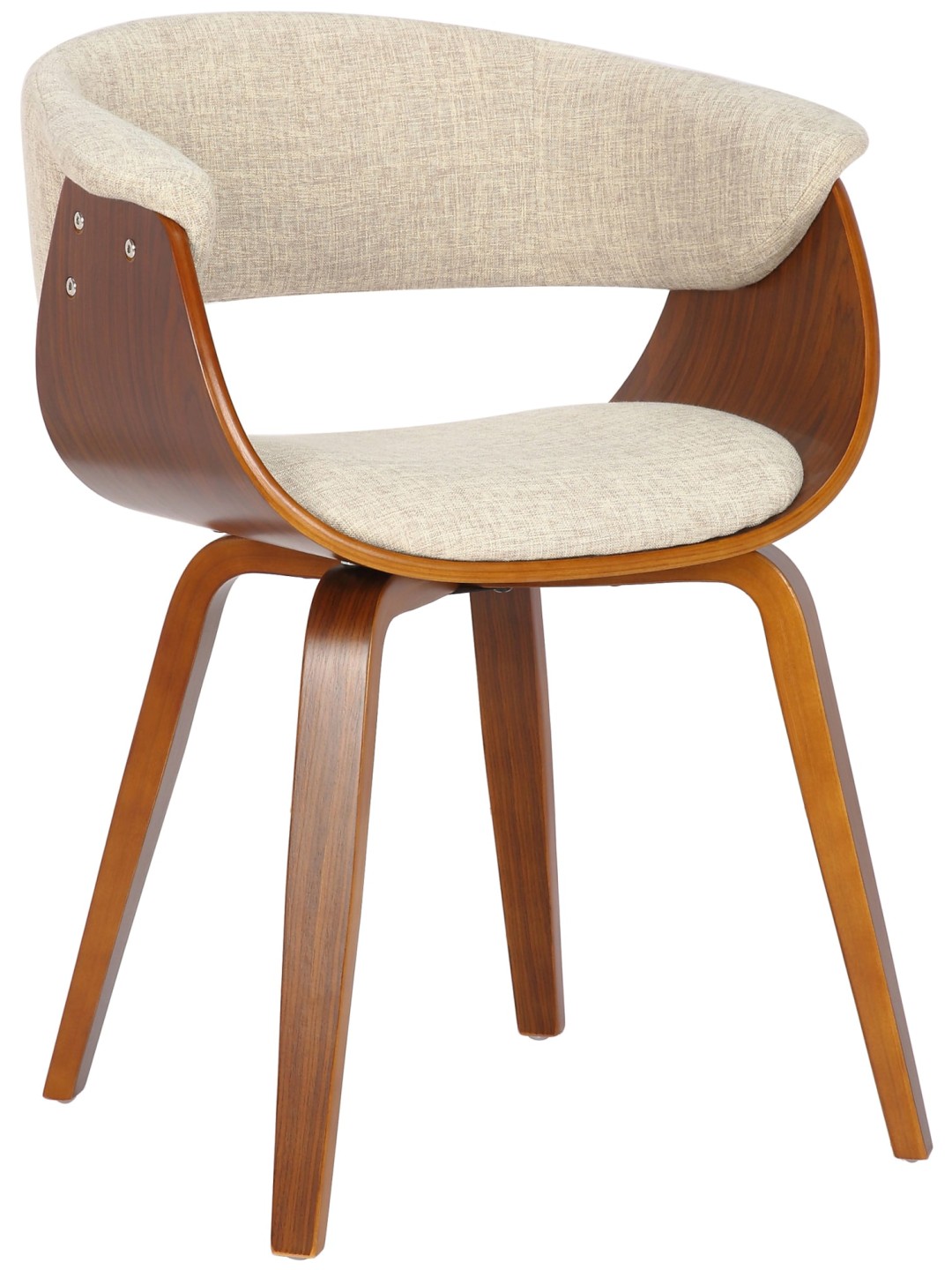 Silla Bruce tela nogal, crema