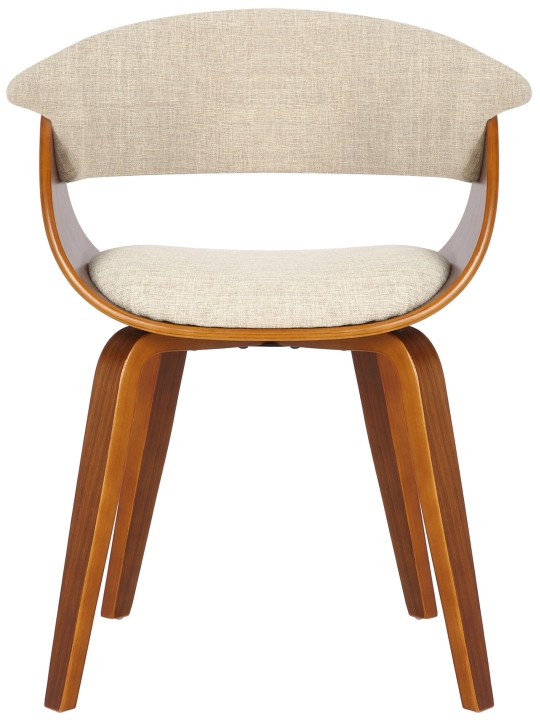 Silla Bruce tela nogal, crema