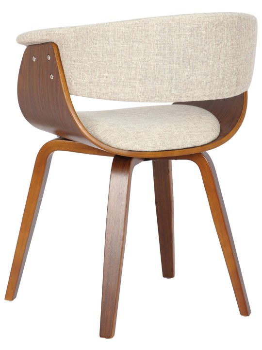 Silla Bruce tela nogal, crema