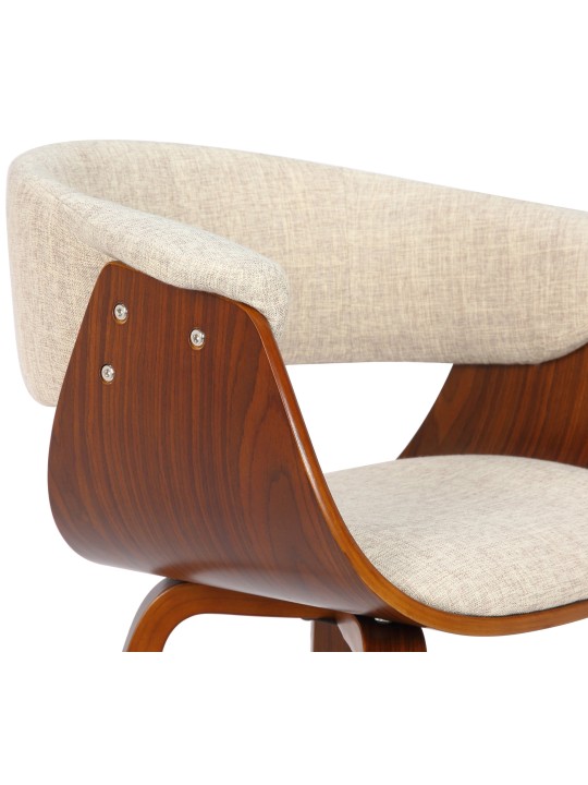 Silla Bruce tela nogal, crema