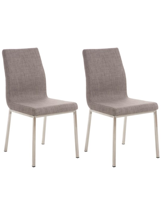 Juego de 2 sillas de comedor tela Colmar, gris