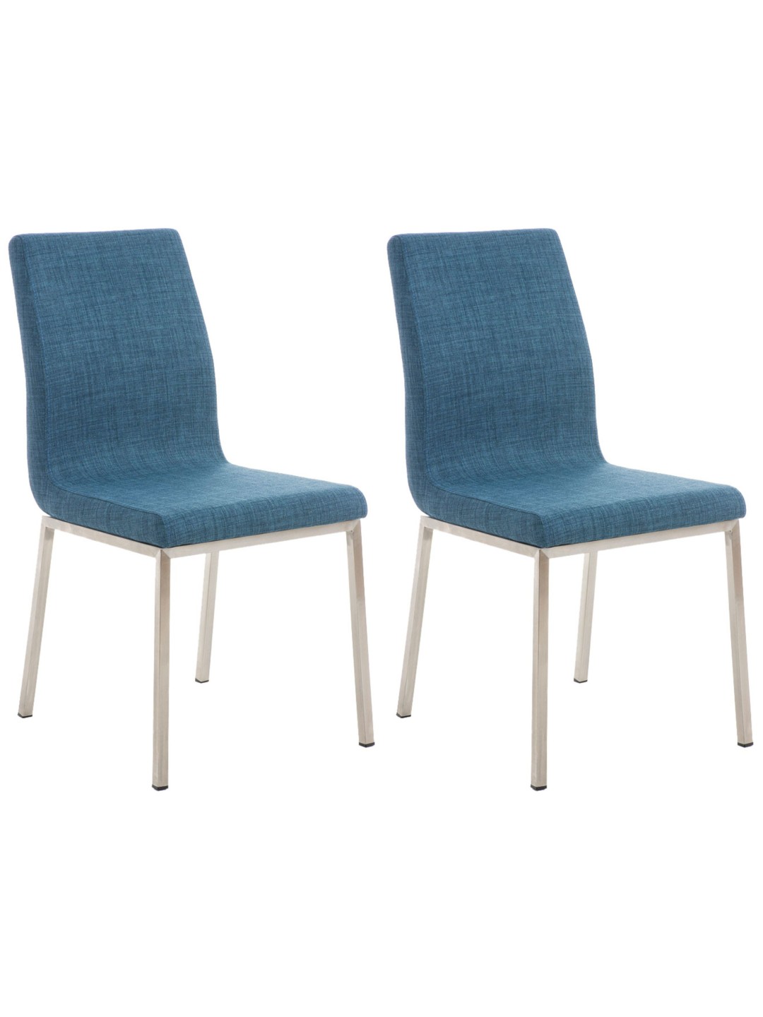 Juego de 2 sillas de comedor tela Colmar, azul