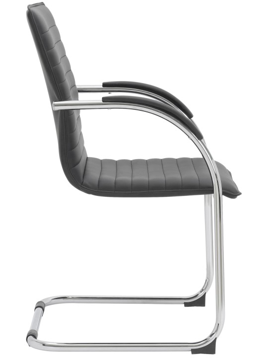 Juego de 2 sillas de visita Tira piel sintética, negro