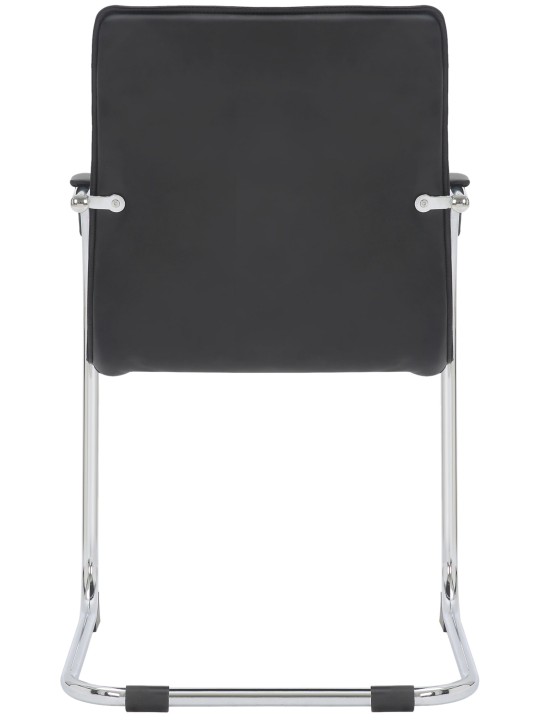 Juego de 2 sillas de visita Tira piel sintética, negro