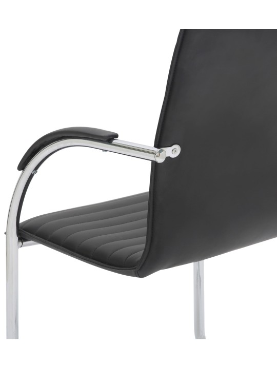 Juego de 2 sillas de visita Tira piel sintética, negro
