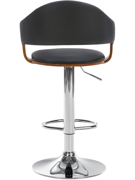 Taburete de bar Nilse piel sintética cromado, nogal/negro