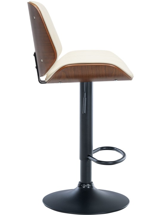 Taburete de bar Nova piel sintética, nogal/crema