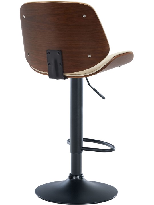 Taburete de bar Nova piel sintética, nogal/crema