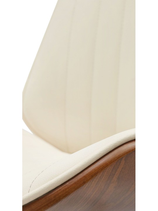 Taburete de bar Nova piel sintética, nogal/crema