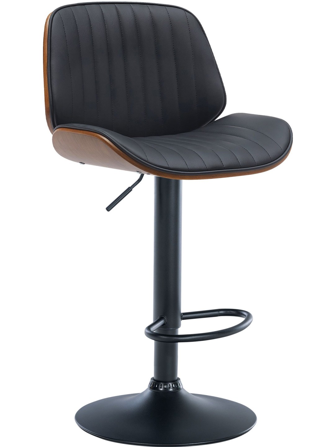 Taburete de bar Nova piel sintética, nogal/negro