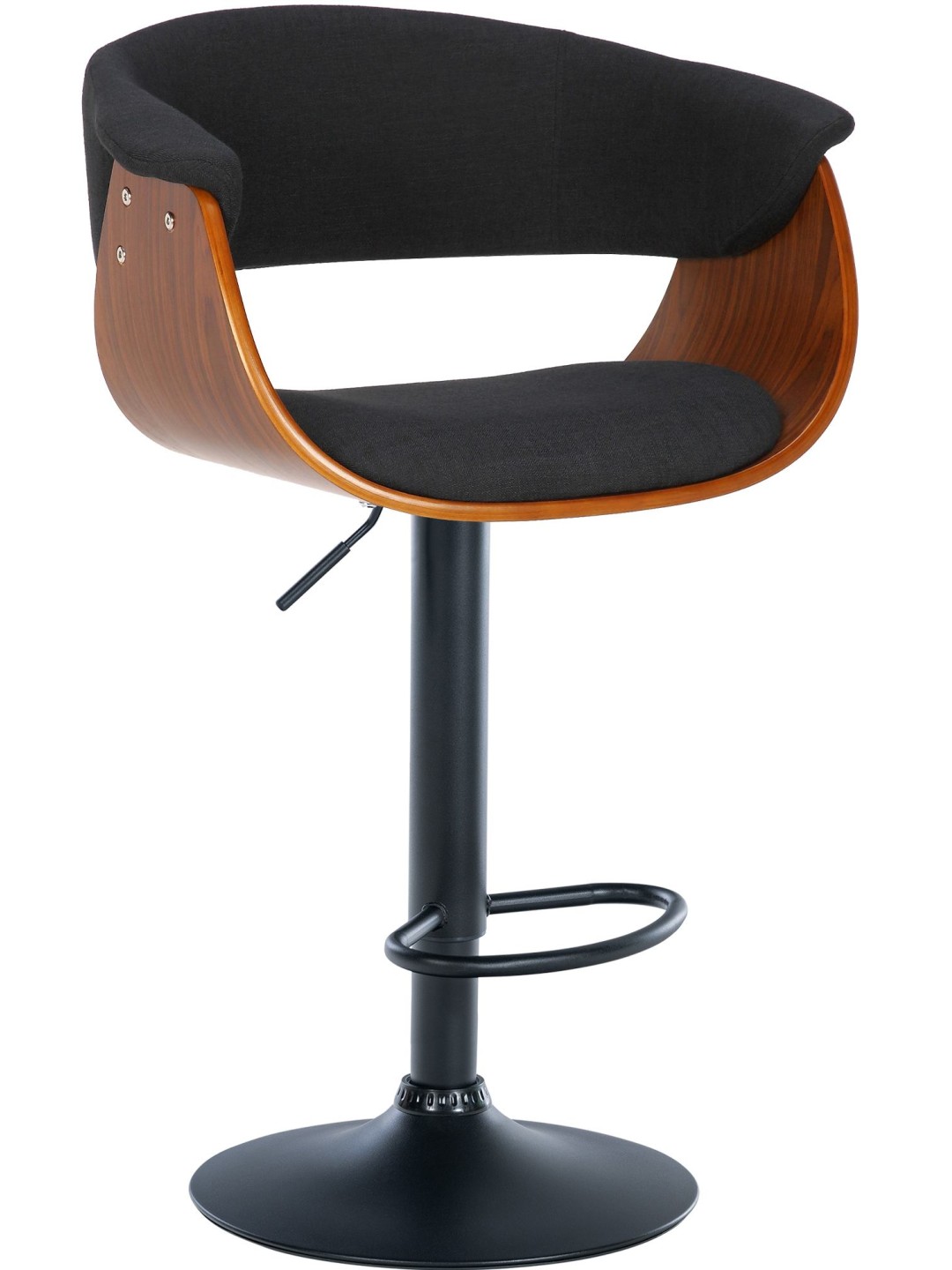 Taburete de bar Vestal tela, nogal/negro