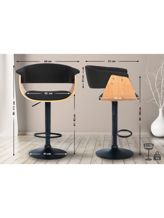 Taburete de bar Vestal tela, natural/negro Taburete de bar Vestal tela, natural/negro