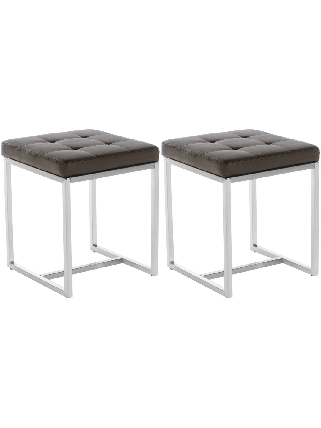 Juego de 2 taburetes Barci, marrón