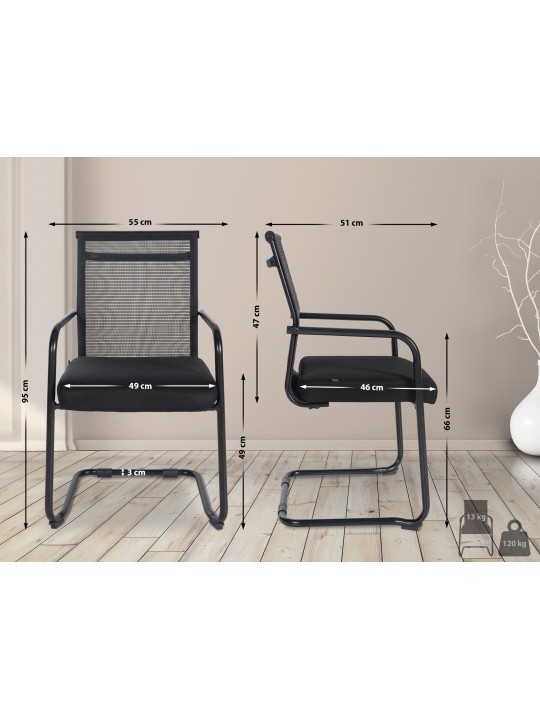 Silla de visita Denny, negro