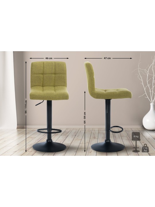Taburete de bar Calma tela, verde claro