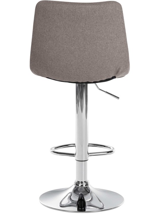 Taburete de bar Jerry tela cromo, gris