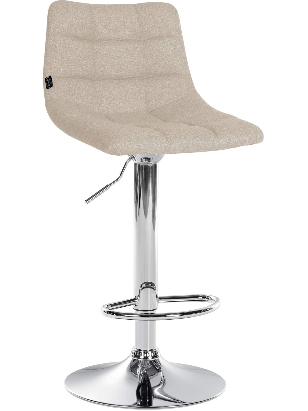Taburete de bar Jerry tela cromo, crema