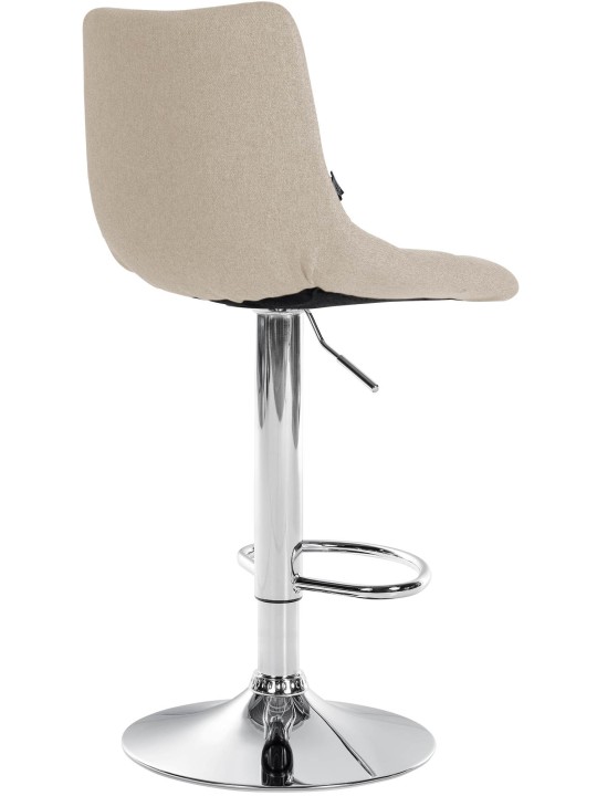 Taburete de bar Jerry tela cromo, crema