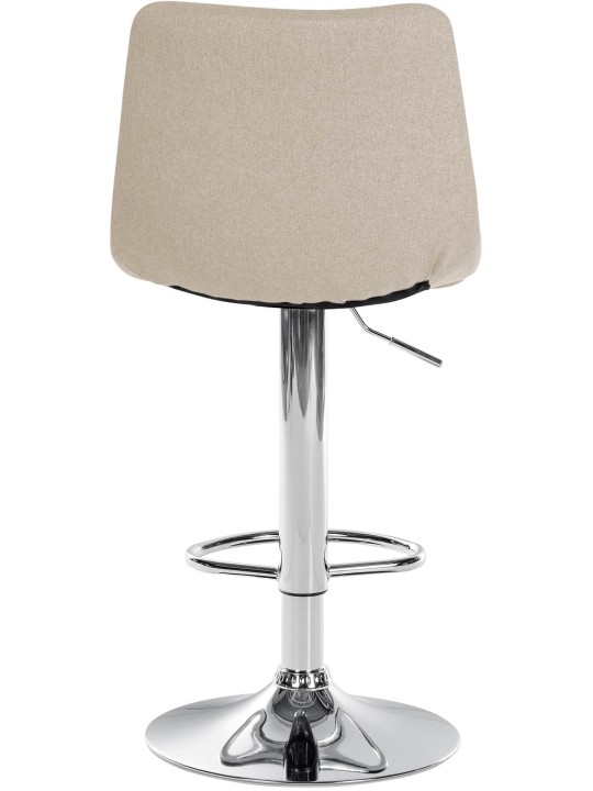 Taburete de bar Jerry tela cromo, crema