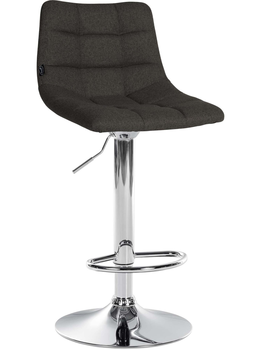 Taburete de bar Jerry tela cromo, gris oscuro