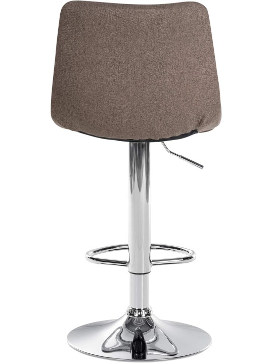 Taburete de bar Jerry tela cromo, taupe
