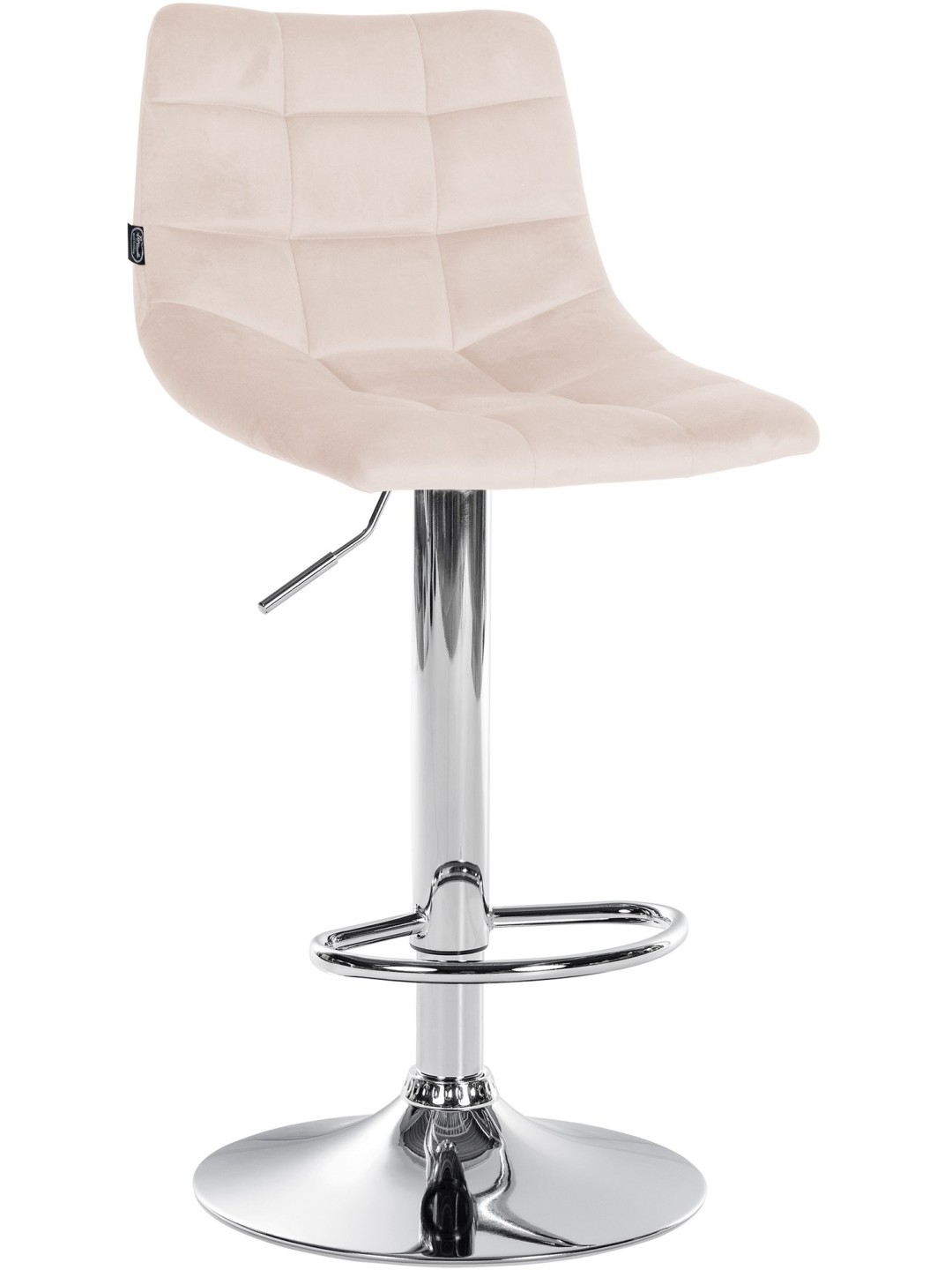 Taburete de bar Jerry Terciopelo Cromo, beige