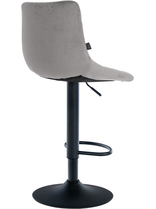 Taburete de bar Jerry terciopelo, gris