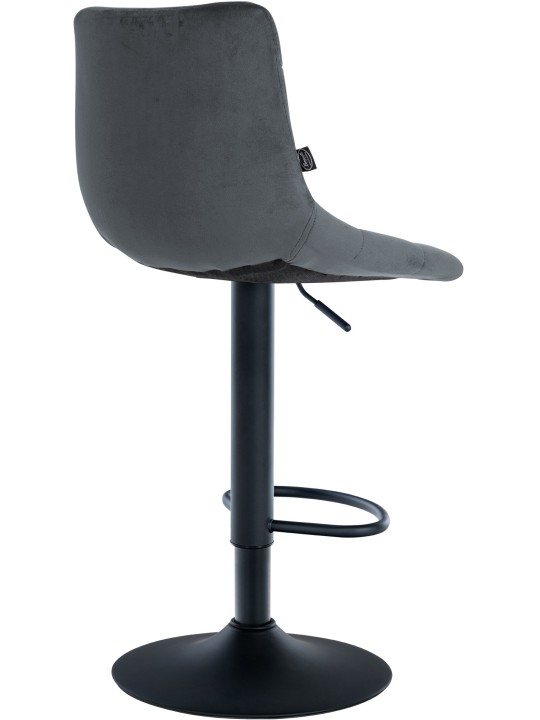Taburete de bar Jerry terciopelo, gris oscuro