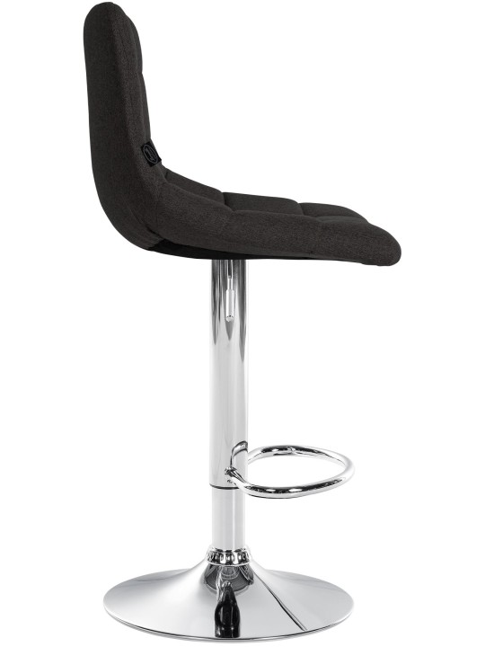 Taburete de bar Jerry tela cromo, negro