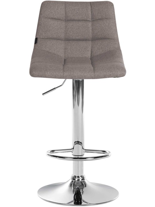 Taburete de bar Jerry tela cromo, gris