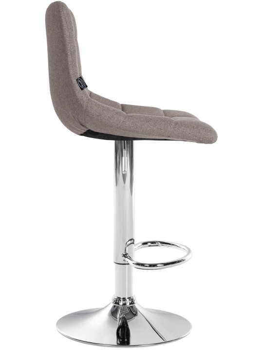 Taburete de bar Jerry tela cromo, gris