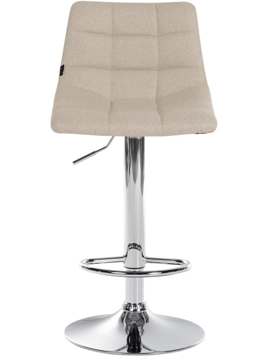 Taburete de bar Jerry tela cromo, crema