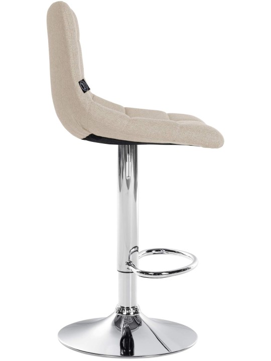 Taburete de bar Jerry tela cromo, crema