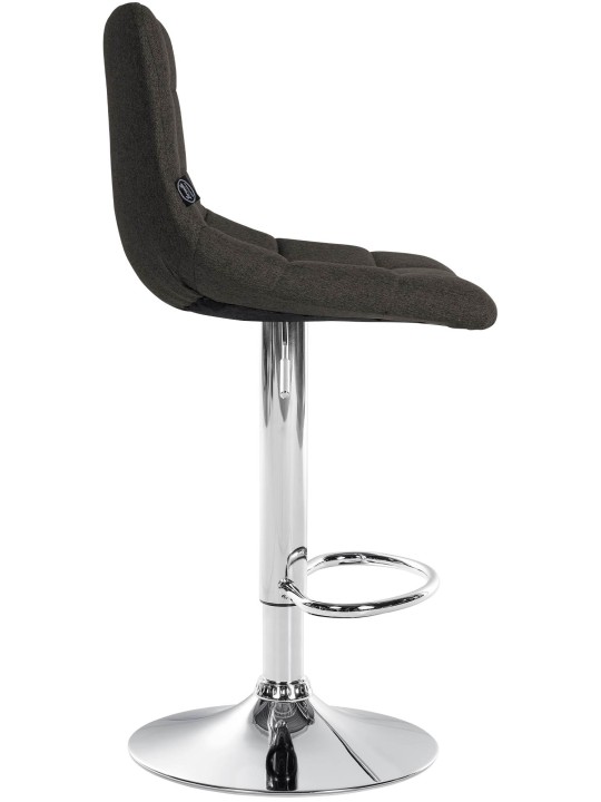 Taburete de bar Jerry tela cromo, gris oscuro