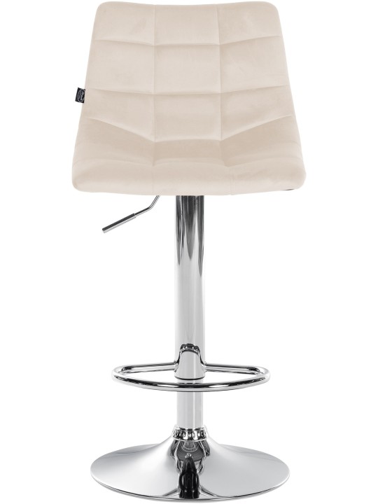 Taburete de bar Jerry Terciopelo Cromo, crema