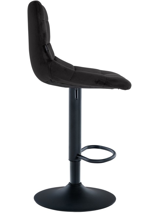 Taburete de bar Jerry terciopelo, negro