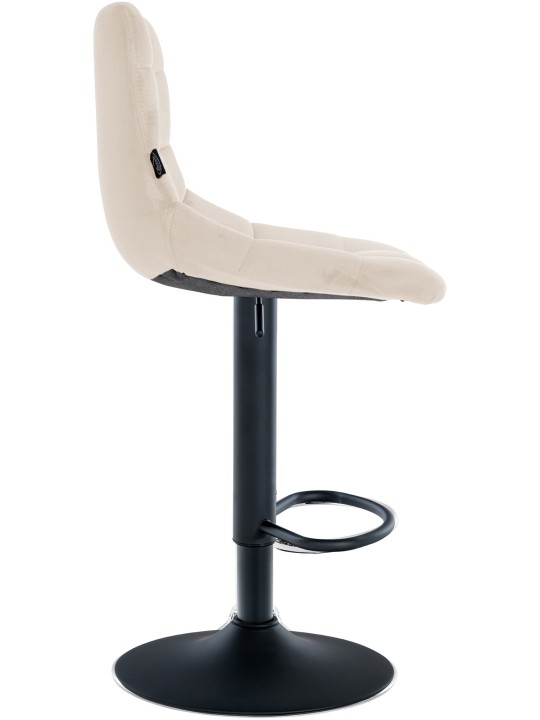Taburete de bar Jerry terciopelo, crema
