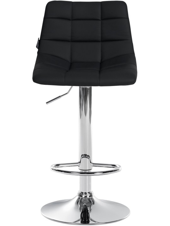 Taburete de bar Jerry piel sintética cromado, negro