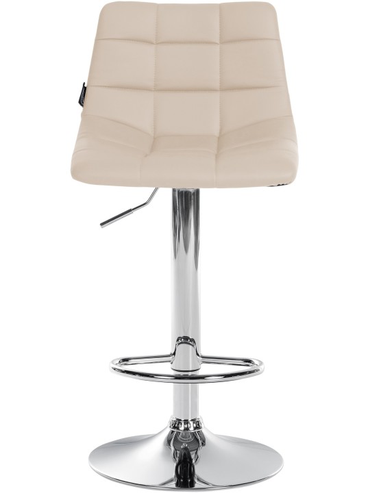 Taburete de bar Jerry piel sintética cromado, crema