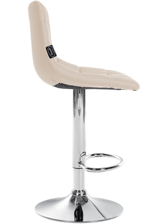 Taburete de bar Jerry piel sintética cromado, crema