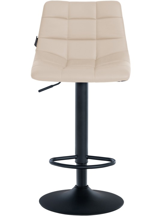 Taburete de bar Jerry de piel sintética, crema