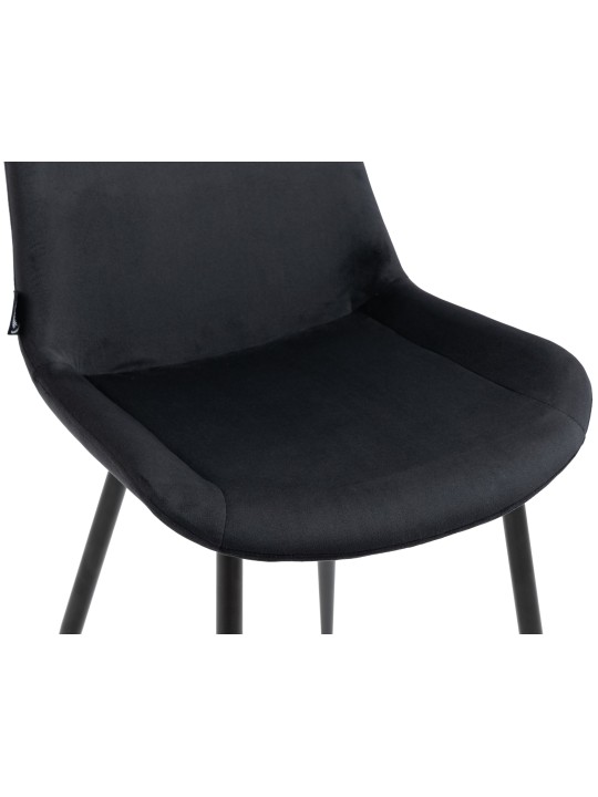 Juego de 4 sillas de comedor Victoria terciopelo, negro