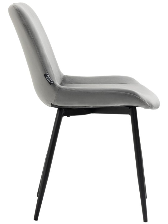 Juego de 4 sillas de comedor Victoria terciopelo, gris Juego de 4 sillas de comedor Victoria terciopelo, gris