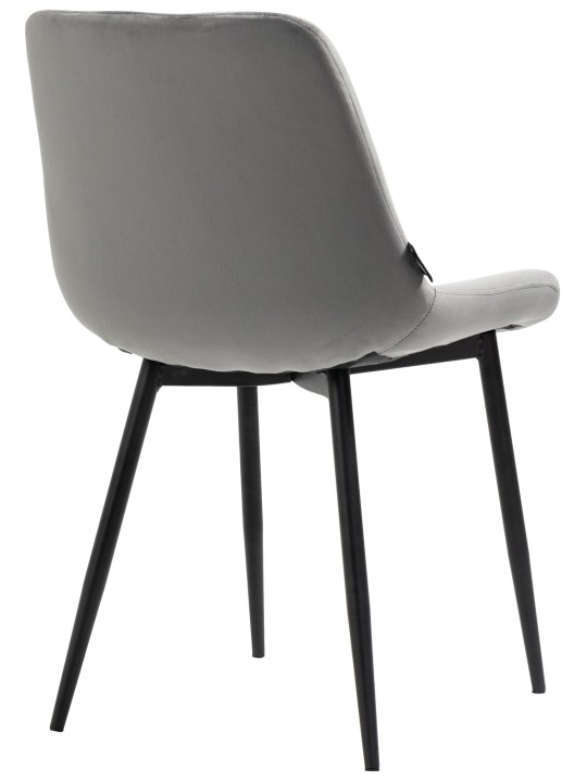 Juego de 4 sillas de comedor Victoria terciopelo, gris Juego de 4 sillas de comedor Victoria terciopelo, gris